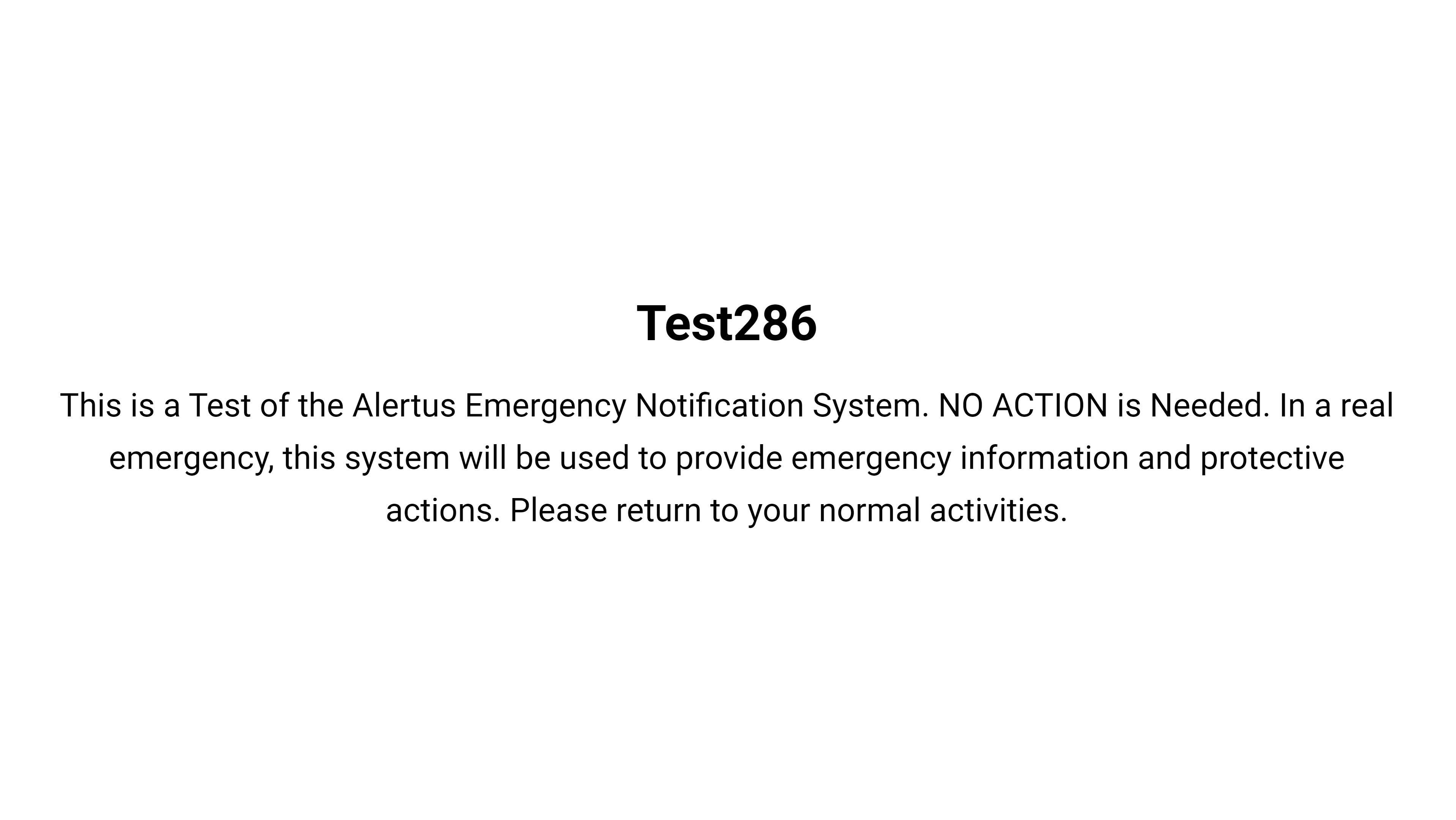 test message for the CAP alert system