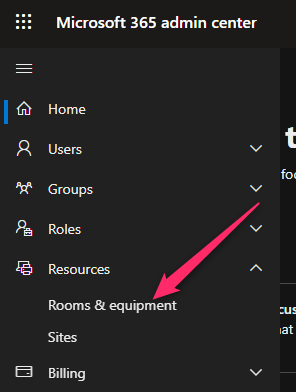 bild på microsoft 365 administratörscenter för inställning av mötesrumswidget