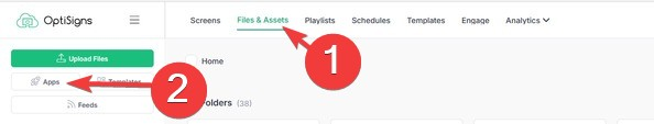 optisigns files and assets