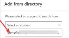 add from directory choose email