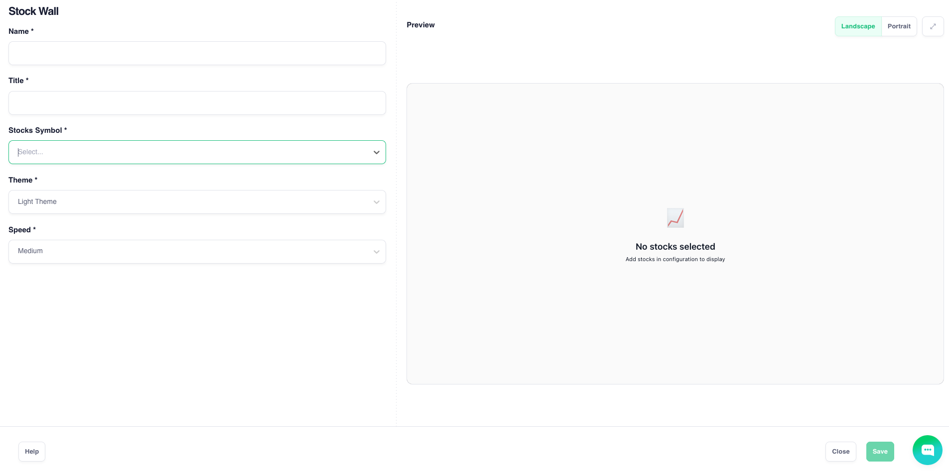 stock app interface optisigns