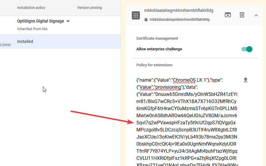 optisigns provisioning json