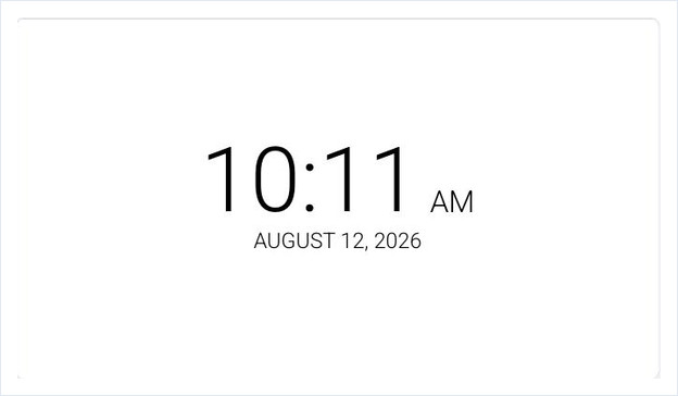 Simple Clock preview showing a digital clock with the time and date