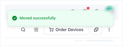 move successful notification