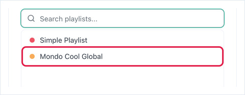 The Add Playlist dialog listing the playlists you can nest