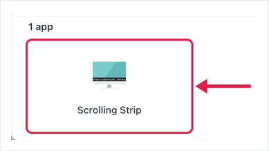 The Scrolling Strip app tile in the Add App dialog