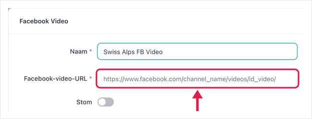 Facebook Video-instellingen: Naam, Facebook Video-URL, Dempen