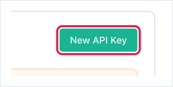 New API Key button at the top right of the API Keys page