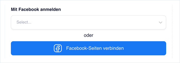 Facebook Page - Wall panel showing Login with Facebook and Connect Facebook Pages