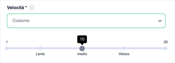 Speed set to Custom, showing the speed slider from 1 to 20 with Slow, Medium, Fast
