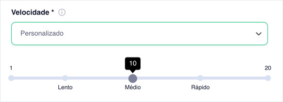 Speed set to Custom, showing the speed slider from 1 to 20 with Slow, Medium, Fast