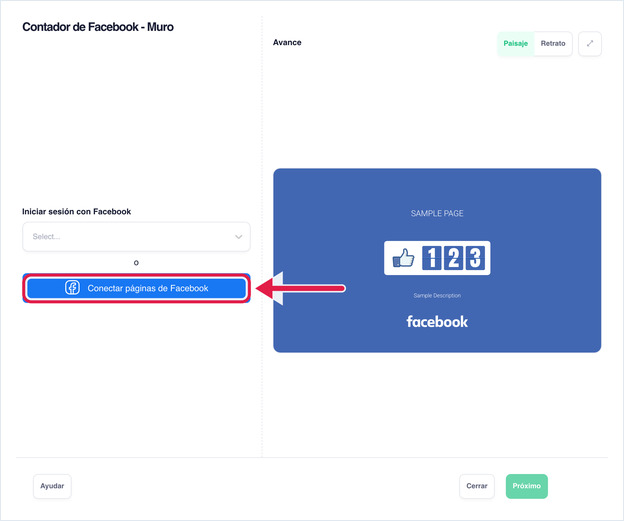 Configuración de Facebook Counter - Wall con Login with Facebook y Connect Facebook Pages