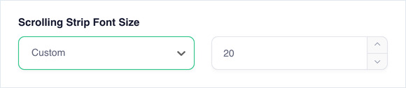 Scrolling Strip Font Size set to Custom with a value of 20 in the stepper beside it