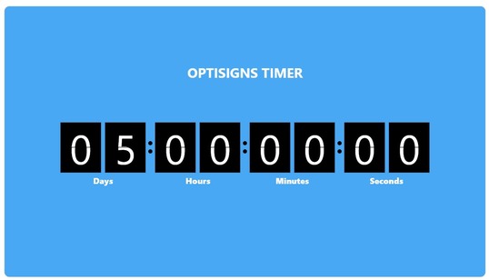 Beispiel für einen OptiSigns Countdown-Timer