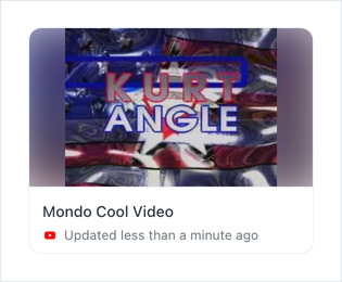 The saved YouTube video, Mondo Cool Video, shown as a card in Files/Assets