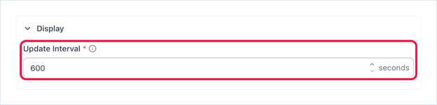 Display section with the Update Interval field highlighted