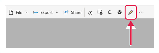 Power BI report toolbar with the Edit button highlighted