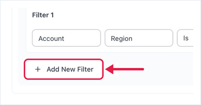 Filter builder with the Add New Filter button highlighted