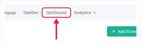 Top navigation bar with the OptiSound tab highlighted