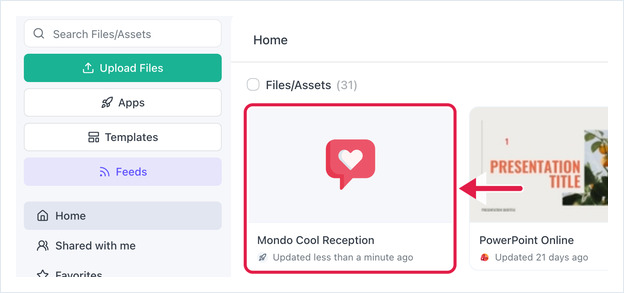 New Follow Us asset shown in Files/Assets