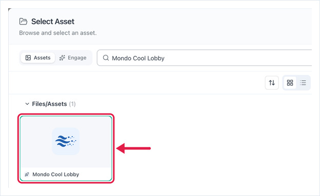 Select Asset dialog with the Air Quality Index asset selected