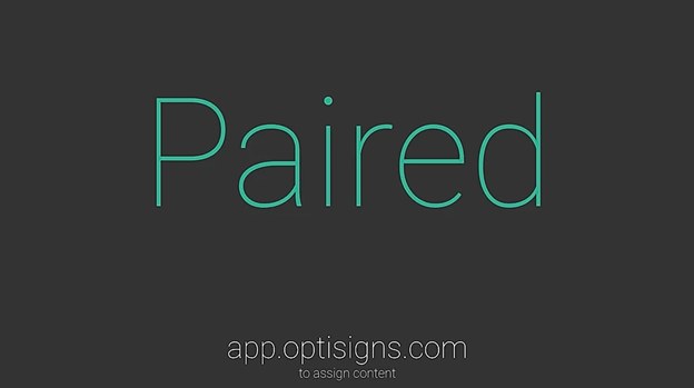 OptiSigns player showing Paired